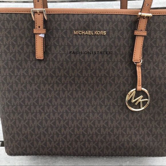 Michael Kors Medium Jet set travel brown tote - Picture 3 of 8